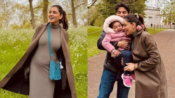 Smriti Khanna is a glowing mom-to-be; pics from her babymoon in London with husband Gautam Gupta and daughter Anayka