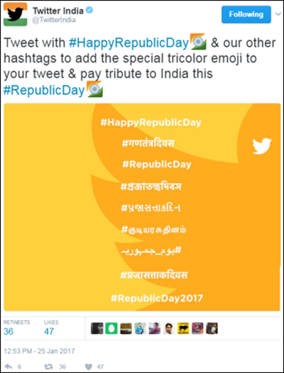 Republic Day 2017: Twitter embraces Tricolour too