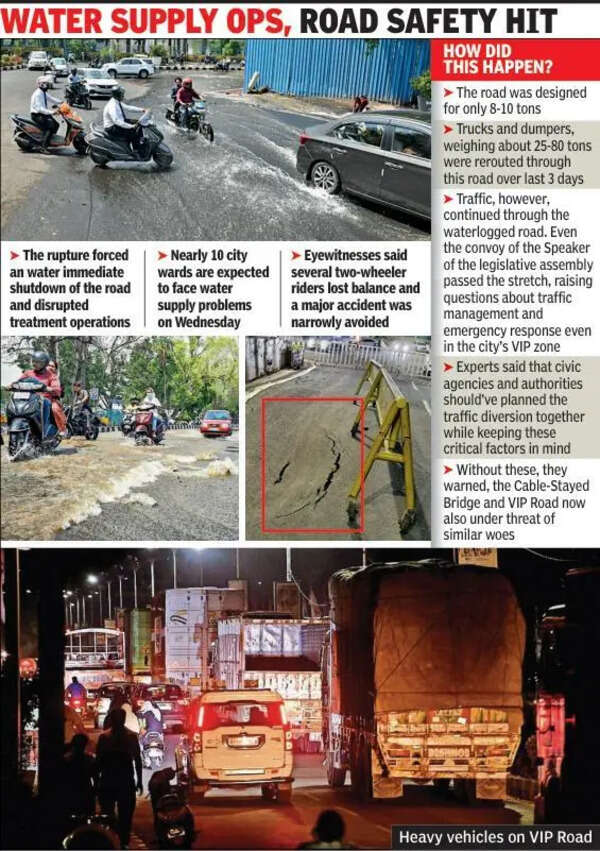 Road cracks, pipeline bursts: BMC blames heavy vehicles