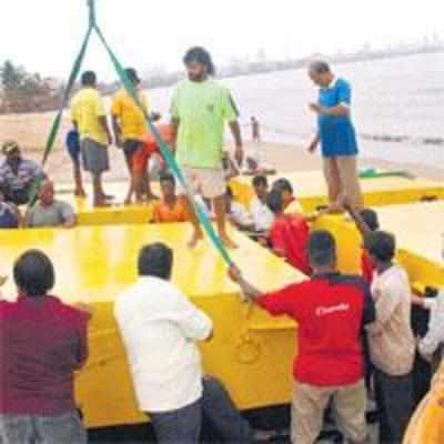 Floats to carry Lalbaugcha Raja to sea