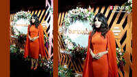 Priyanka Chopra stuns in orange bodycon dress 