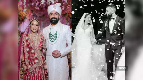 Pashminna fame Krissann Barretto and Nathan Karamchandani look dreamy in their traditional Indian and white wedding; PICS