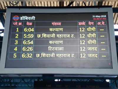 Hi-tech indicators for 13 Central Railway stations