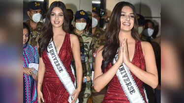 Miss Universe 2021 Harnaaz Sandhu dazzles in a red gown during her ...