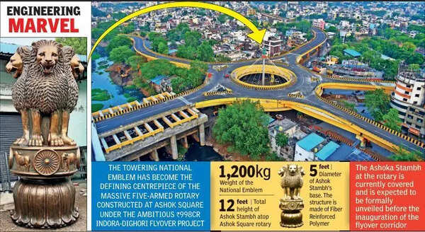 Ashok Sq Rotary Gets Grand Crown, National Emblem Rises Over City Skyline