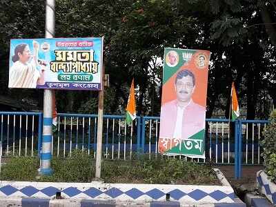 War of cut-outs ahead of Amit Shah rally: Mamata Banerjee flexes muscle with banners and festoons