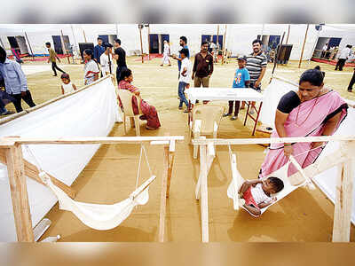 It was babies’ day out as moms queued up to vote