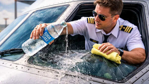 Why do pilots wash aeroplane windows with soda? Know the surprising reason behind it