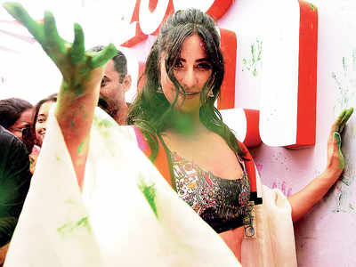 Spotted: Katrina Kaif playing Holi in Mumbai
