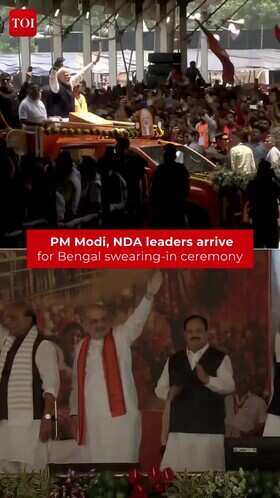 PM Modi Arrives For Suvendu Adhikari&rsquo;s Swearing-In In Kolkata