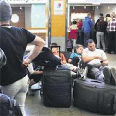 Europe-bound passengers continue to wait at airports