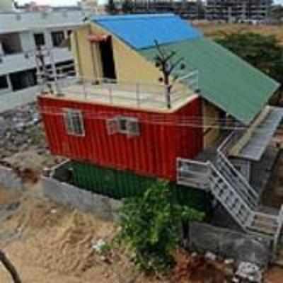 A '˜box house' made out of shipping containers