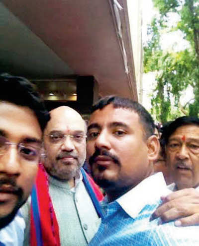 Look who is taking a selfie with Amit Shah
