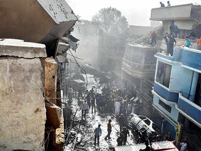 45 dead as flight crashes in Karachi residential colony