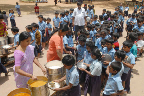 Students get gooseberries with midday meal