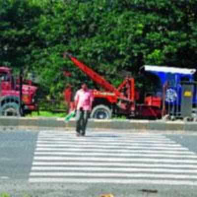 PWD marks zebra crossing at accident-prone spot near Datta temple