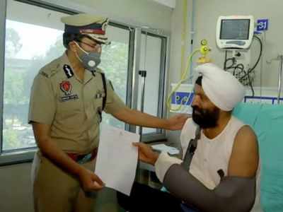 Punjab SI Harjeet Singh, whose hand was cut off by violators, discharged after surgery