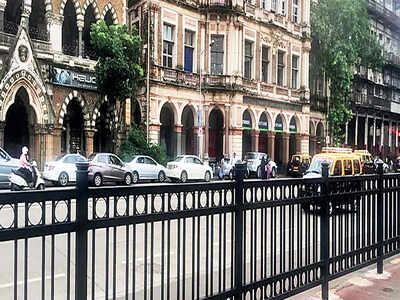 Fibreglass railings to shield pedestrians from riders