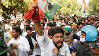 Delhi: Indian Youth Congress members protest against Farm Laws 