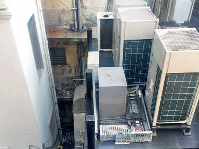 Eatery’s AC units blocking fire exit