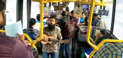 Board the bus in Bengaluru. You never know what you could get to hear