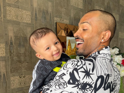 Hardik Pandya has his hands full with daddy duties after fulfilling national duty