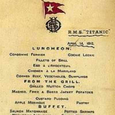 Titanic's last menu may fetch A£100,000