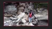 Watch: Students cross landslide-affected route to reach their college in Uttarakhand’s Munsyari 