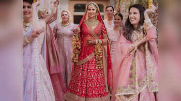 Katrina Kaif Wedding Lehenga Revisiting Katrina Kaif s Sabya red wedding lehenga