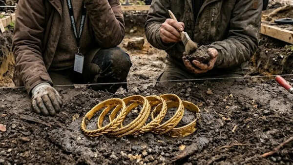 This 1,000-year-old Viking treasure found in Denmark contains nearly pure gold arm rings