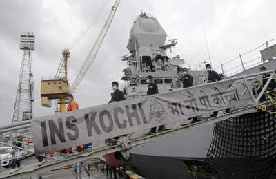 Cyclone Tauktae: INS Kochi arrives in Mumbai with rescuees from Barge P305