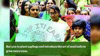 More saplings and seed balls  at Cubbon Park 