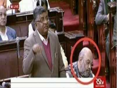 Fake alert: No, Amit Shah is not sleeping in Parliament in this photo