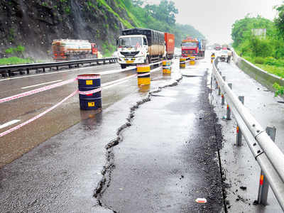 E-way patch caves in near Adoshi tunnel
