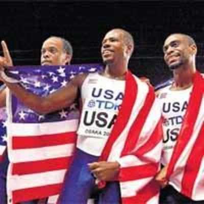 Treble for Gay as US win 4x100 relay