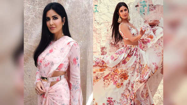 5 floral lehengas and saris worn by Katrina Kaif that are perfect for a summer bride
