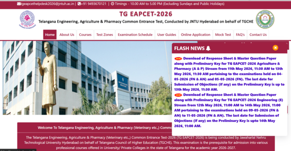TS EAPCET response sheets and answer key released at eapcet.tgche.ac.in: Direct link to download here