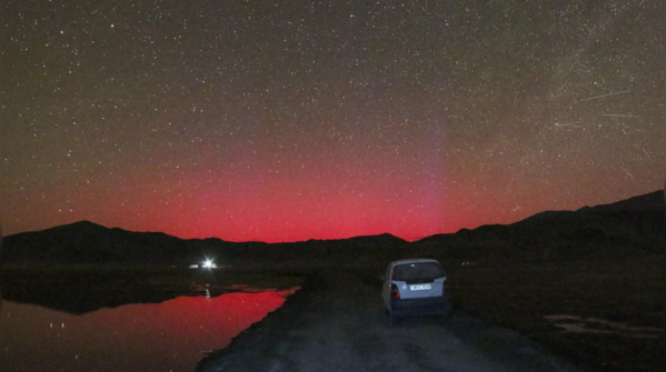 Solar storm lights up Ladakh's skies