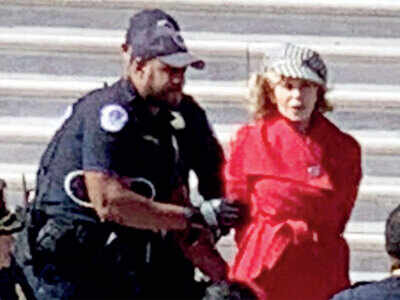 Actor Jane Fonda arrested during climate change protest