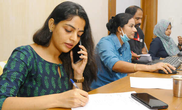 Nikhila Vimal helps out at Kannur corona call centre