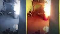 Cop saves family after LPG cooking cylinder catches fire in UP’s Sambhal 