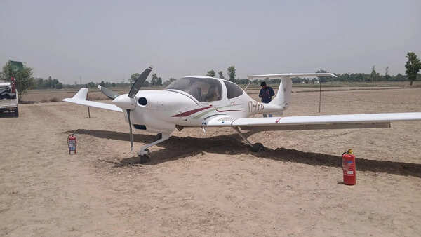 Training aircraft makes emergency landing in Aligarh agri field due to tech glitch; pilot and trainee safe
