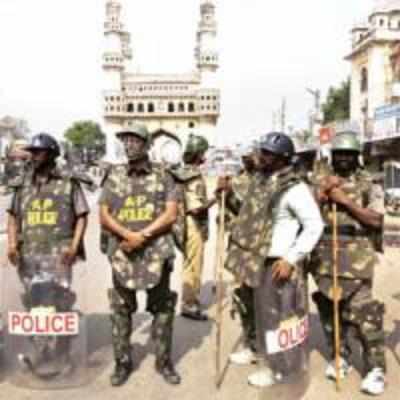 Charminar under police siege for third day, city stays tense on Diwali