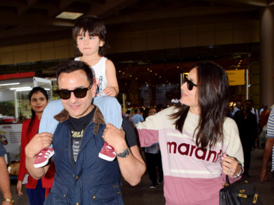 In Photos: Saif Ali Khan, Kareena Kapoor Khan and Taimur return from London