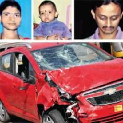 Three die as speeding car rams into crammed auto rickshaw