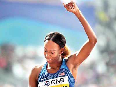 Dalilah Muhammad beats her own world record to win 400m hurdles gold