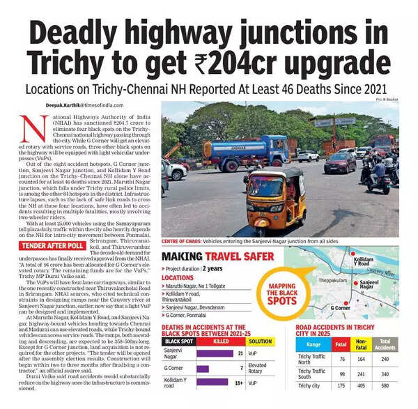 Rs 204 crore allotted to eliminate four black spots in Trichy