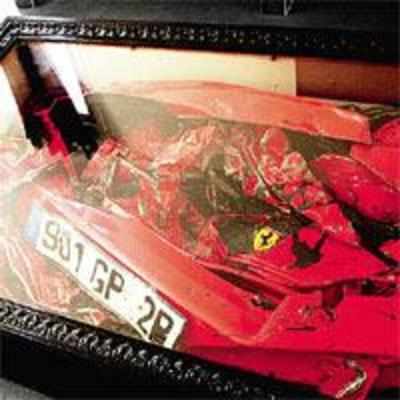 Crashed Ferrari makes for a smashing coffee table