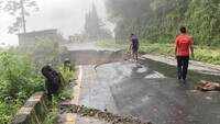 Landslide sweeps away part of National Highway-55 in West Bengal's Darjeeling 