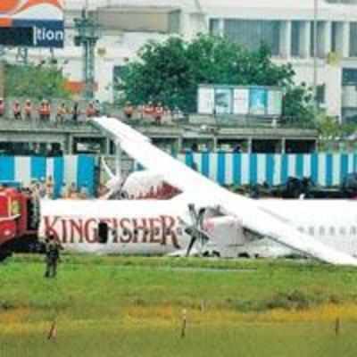 Plane skids off runway, nearly lands in nullah
